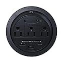 Kable Kontrol Recessed Power Grommet Desk Outlet, 3 AC Outlets,1 USB-A, 1 USB-C, 8’ Ft Power Cord, Flush Mount Fast Charging Station, for Office