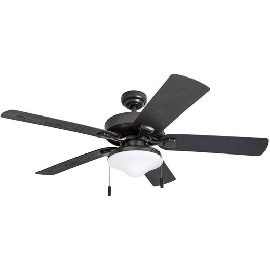 Honeywell Ceiling Fans Belmar 52 Inch Ceiling Fan With Light, Indoor/Outdoor Ceiling Fan with Pull Chain, LED Tri-Mount 5 Blade Design, ETL Damp