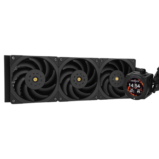 Thermalrlght CORE Vision 360 Black CPU Water Cooler,3 PWM Fans Water Cooling System with 2150PRM,for AM4/AM5&Intel LGA1851/1700, Magnetic Detachable