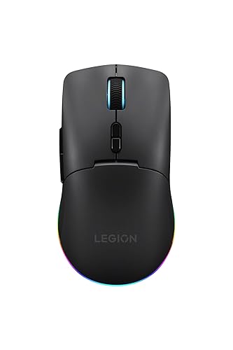 Lenovo Legion M220 Wireless RGB Gaming Mouse, Dual Channel Bluetooth, 2.4Ghz Wireless, USB-C Charging, 5-Level DPI Switch, Symmetrical Medium-Large
