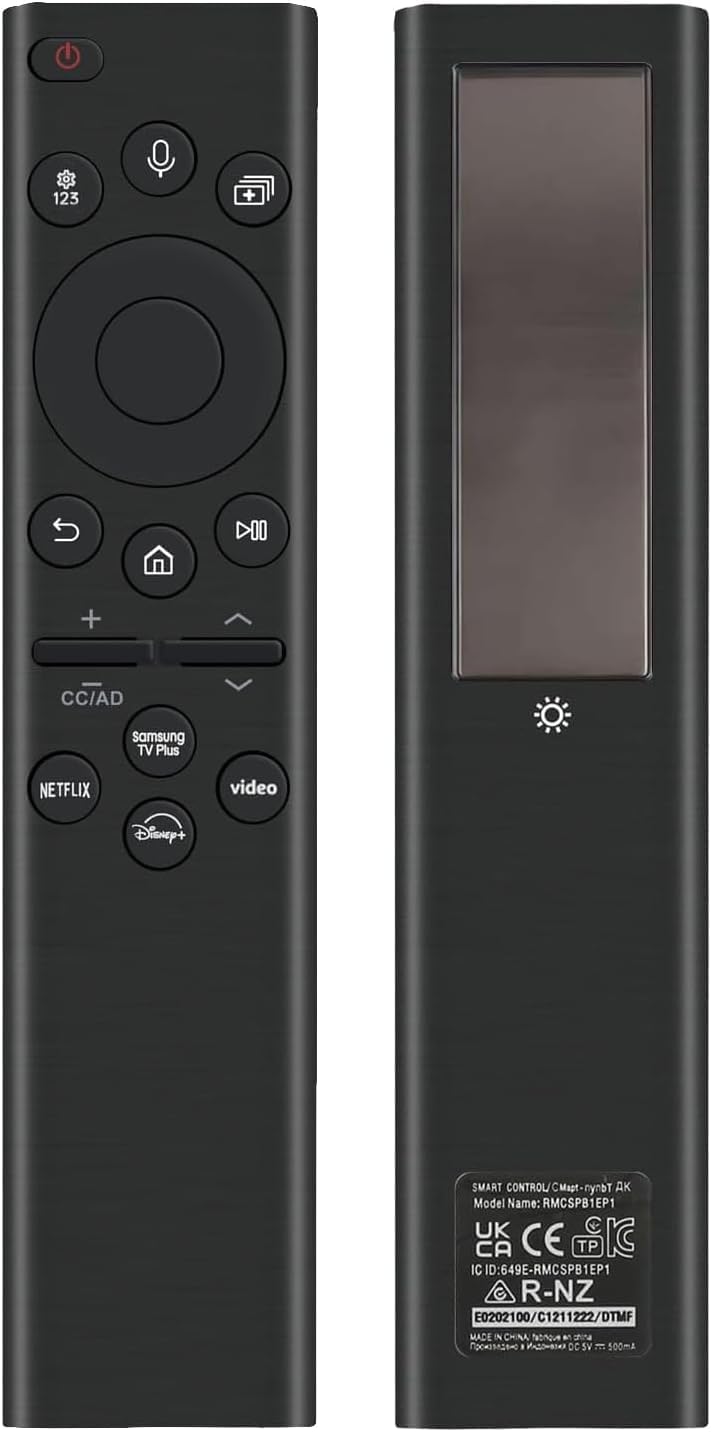 Rechargeable TV Remote for Samsung Smart TVs, Replacement for All 2019-2026 Samsung TV Remote Control with Voice Control?USB-C Fast Charging and Solar