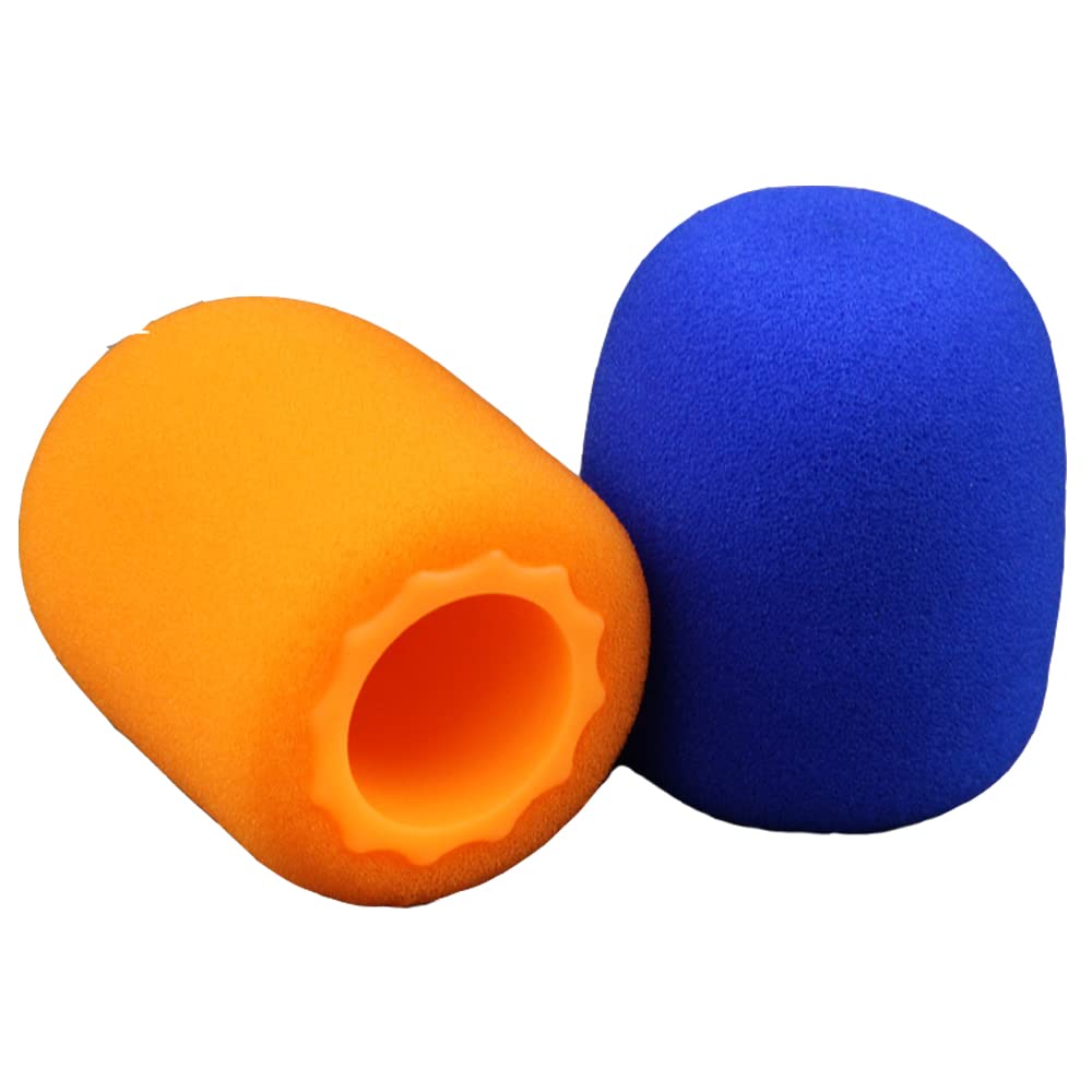 Qtopun 6 Set Microphone Protection Foam, 6 Shakeproof Anti-Rolling Wireless Handheld Microphone Windscreen Foam Cover 6 Protection Silicone Ring 6