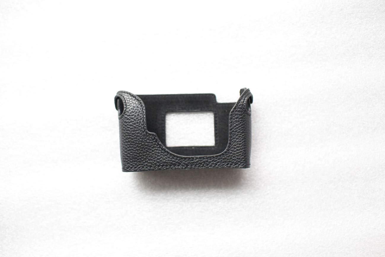 Funper Handmade Genuine Real Leather Half Camera Case Bag Cover for Minolta CLE Black