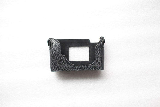 Funper Handmade Genuine Real Leather Half Camera Case Bag Cover for Minolta CLE Black
