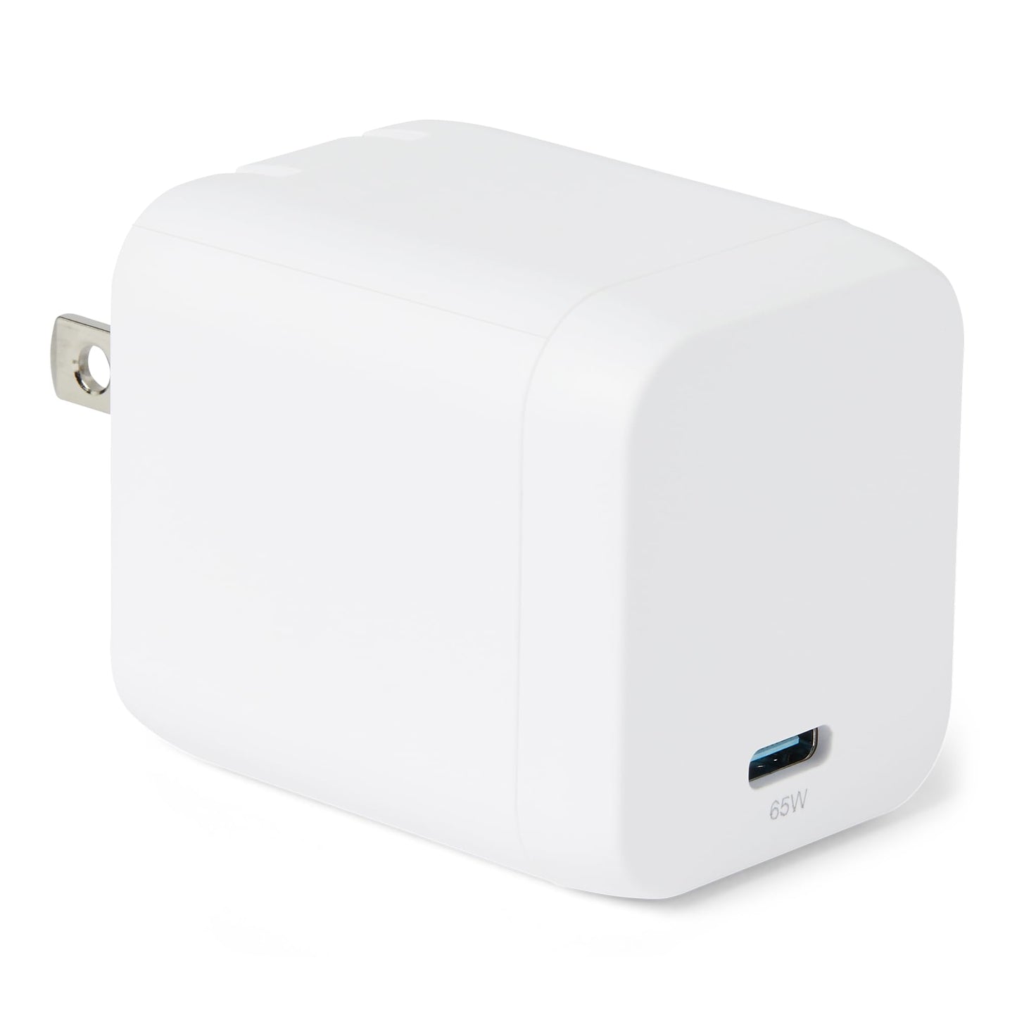 Amazon Basics 65W Fast Charging USB-C Nano GaN Wall Charger, 1-Port PD 3.1 for Laptops, Tablets, Phones, White
