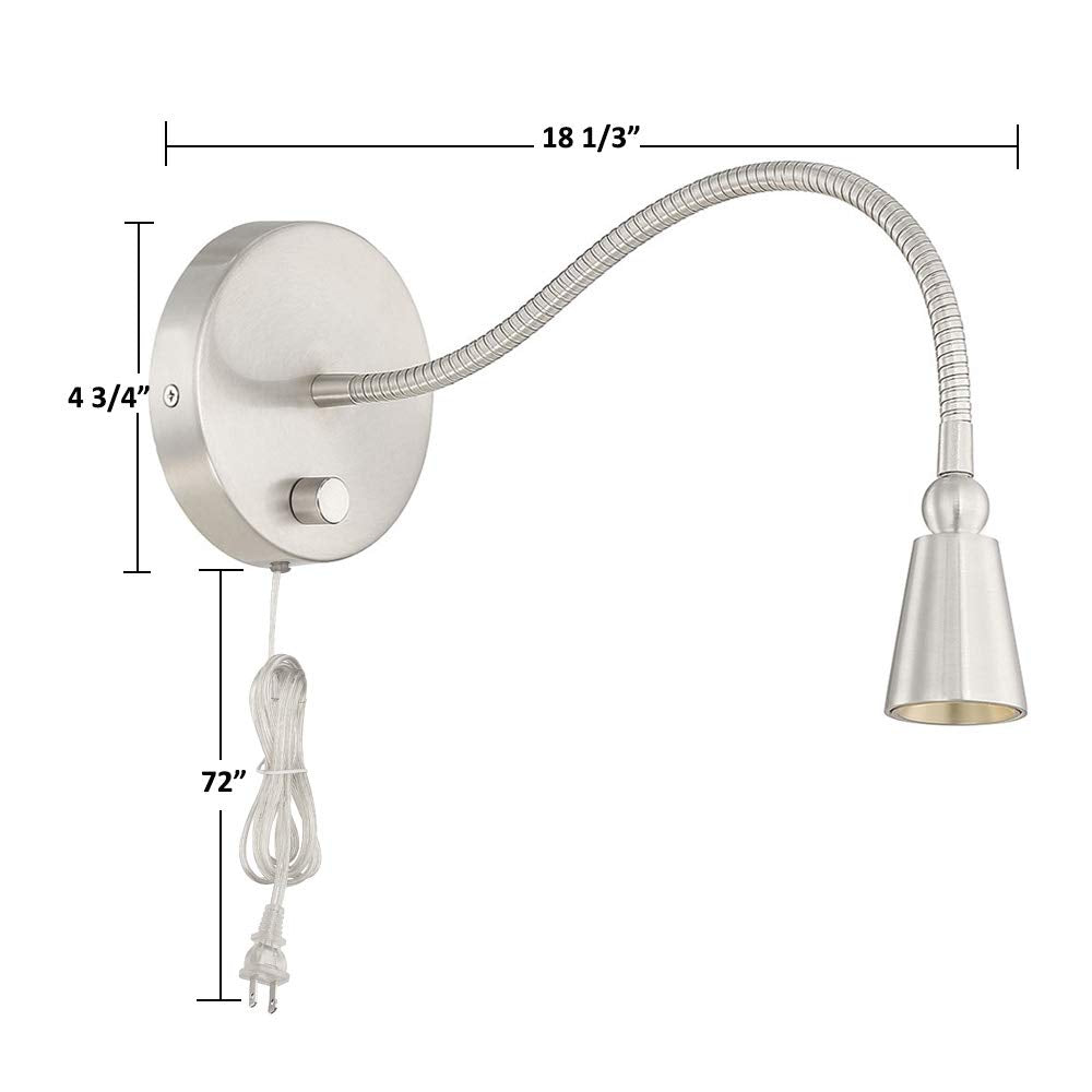 HomeFocus Bedside Wall Light,Eye-Caring LED Reading Wall Lamp,Dimmable Wall Light,Wall Sconces