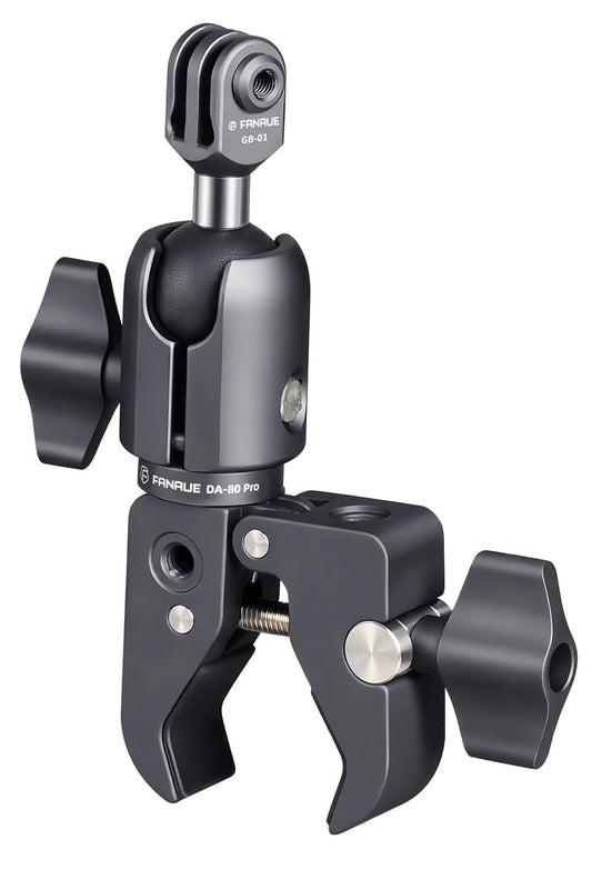 FANAUE Action Camera Universal Ball Adapter with Handlebar Base Mount Strong Rod Clamp,B Size 1" Ball Compatible Gopro Hero Series/AKASO/DJI/Action