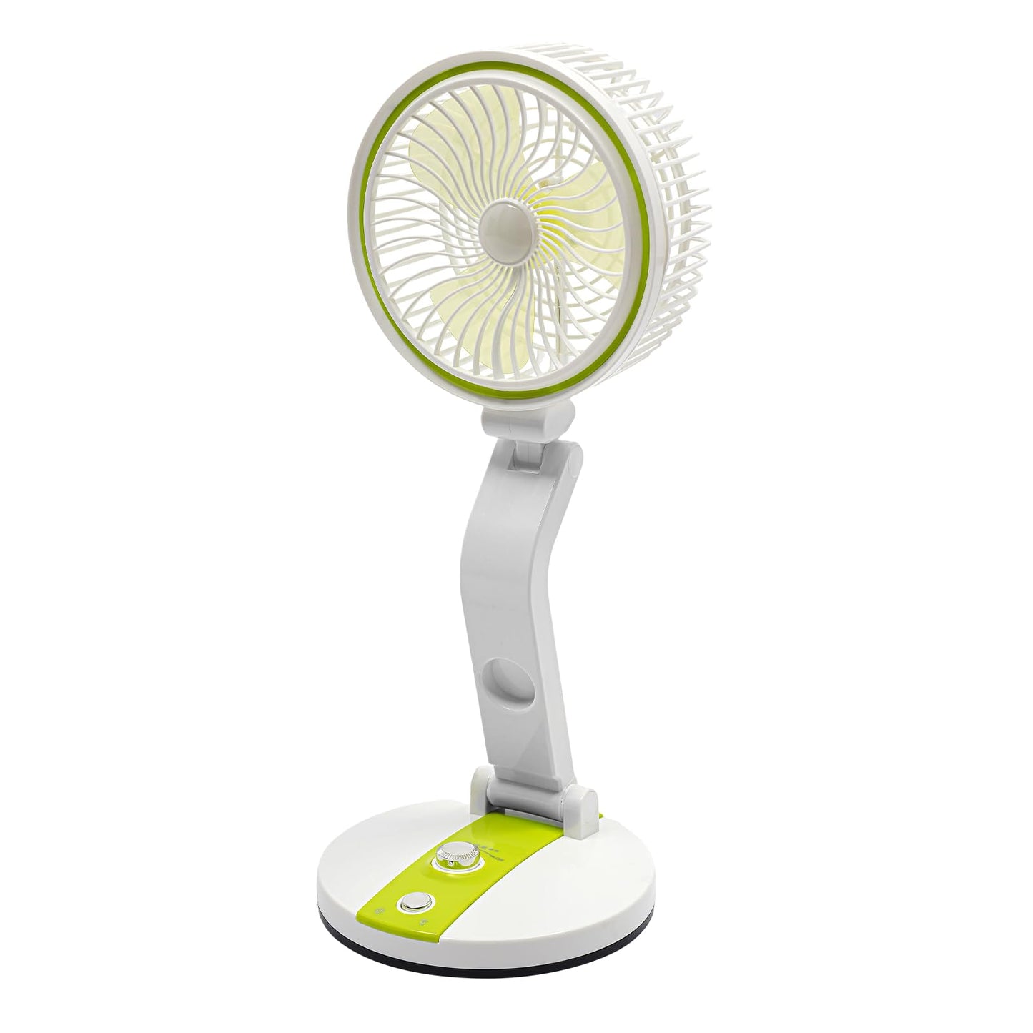 QQDETRR Folding Mini Stand Fan with LED Light, Portable USB Desk Fan, 3 Speeds & 360° Tilt, Solar Charging, 6H Lighting & 2H Cooling for Office Travel