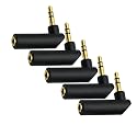 rgzhihuifz 3.5mm Angle Male to Female Audio Adapter, 90 Degree Right Angle Gold-Plated TRS Stereo Jack Plug AUX Connector Compatible with Headset