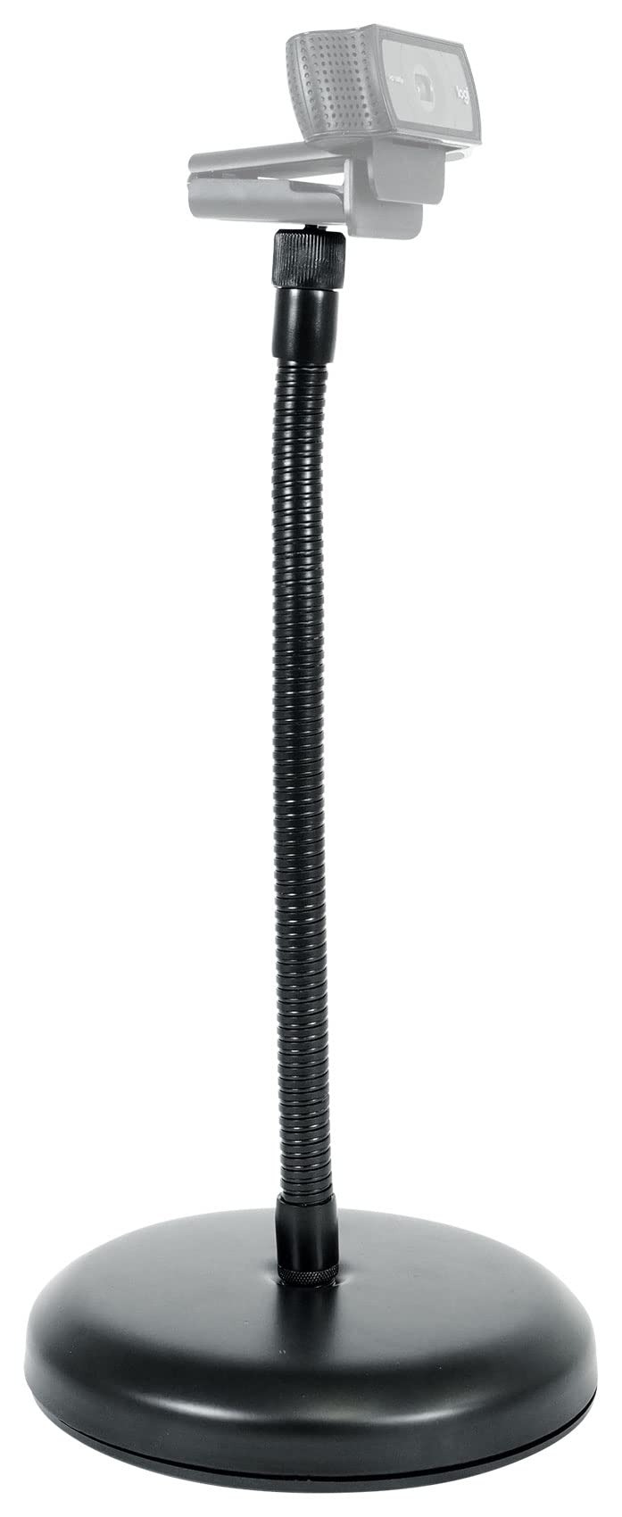 Rockville RDMS7 Desktop Mic Stand w/ 11.8" Gooseneck, Weighted Base, Mic Clip, Webcam Adapter, Perfect for Podcasting, Streaming & Studio Use