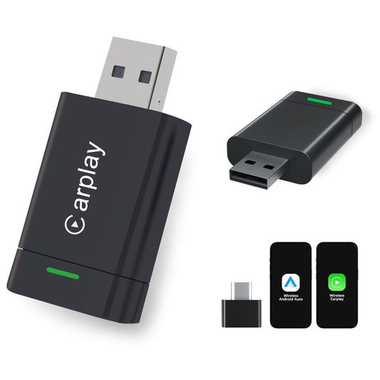 2026 Upgraded Wireless CarPlay Adapter for iPhone - Mini Wired to Wireless Dongle, Fast 5.8GHz WiFi & Bluetooth Connection, Plug & Play, Universal