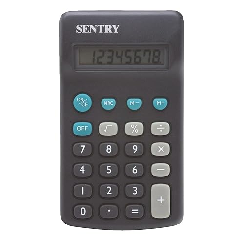 Sentry Industries Inc. Dual-Power Calculator (CA338), Black