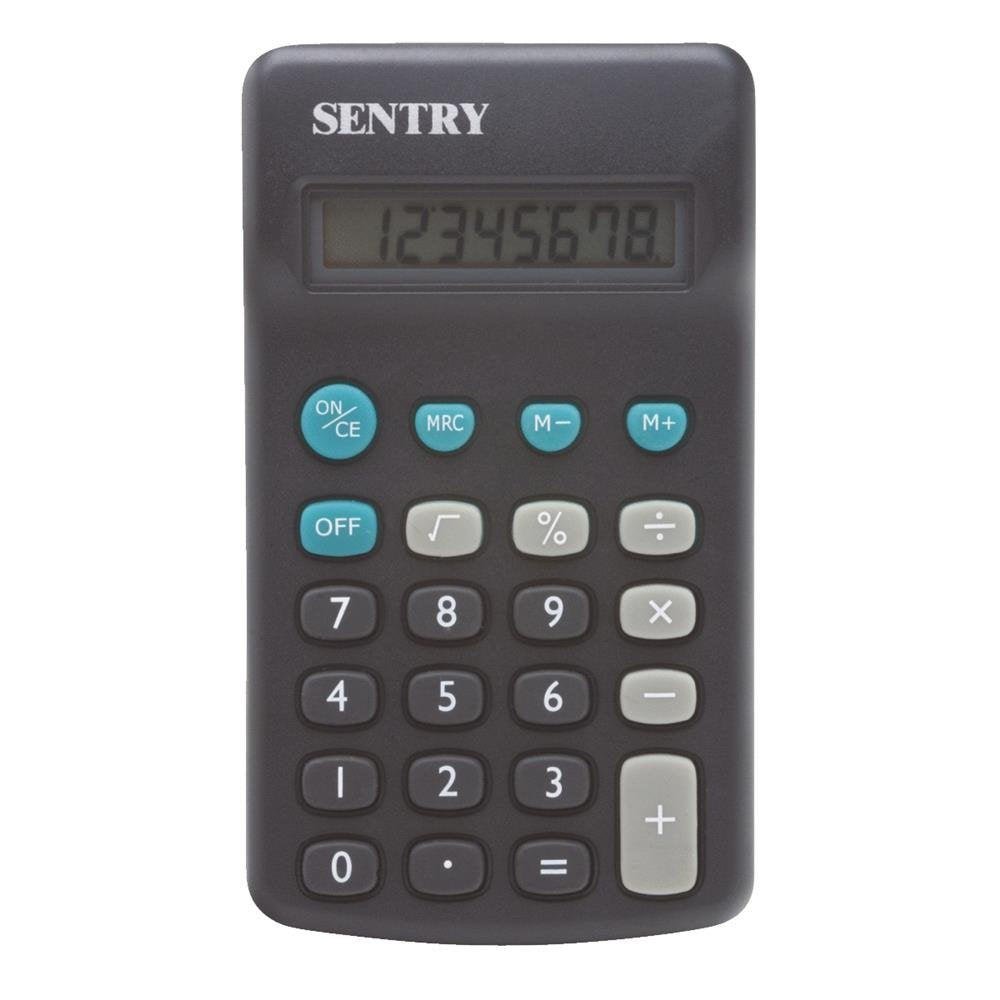 Sentry Industries Inc. Dual-Power Calculator (CA338), Black