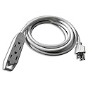 QVS 3-Outlet 3-Prong Extension Cord - 25' Computer Surge Protector White (PC3PX-25WH)