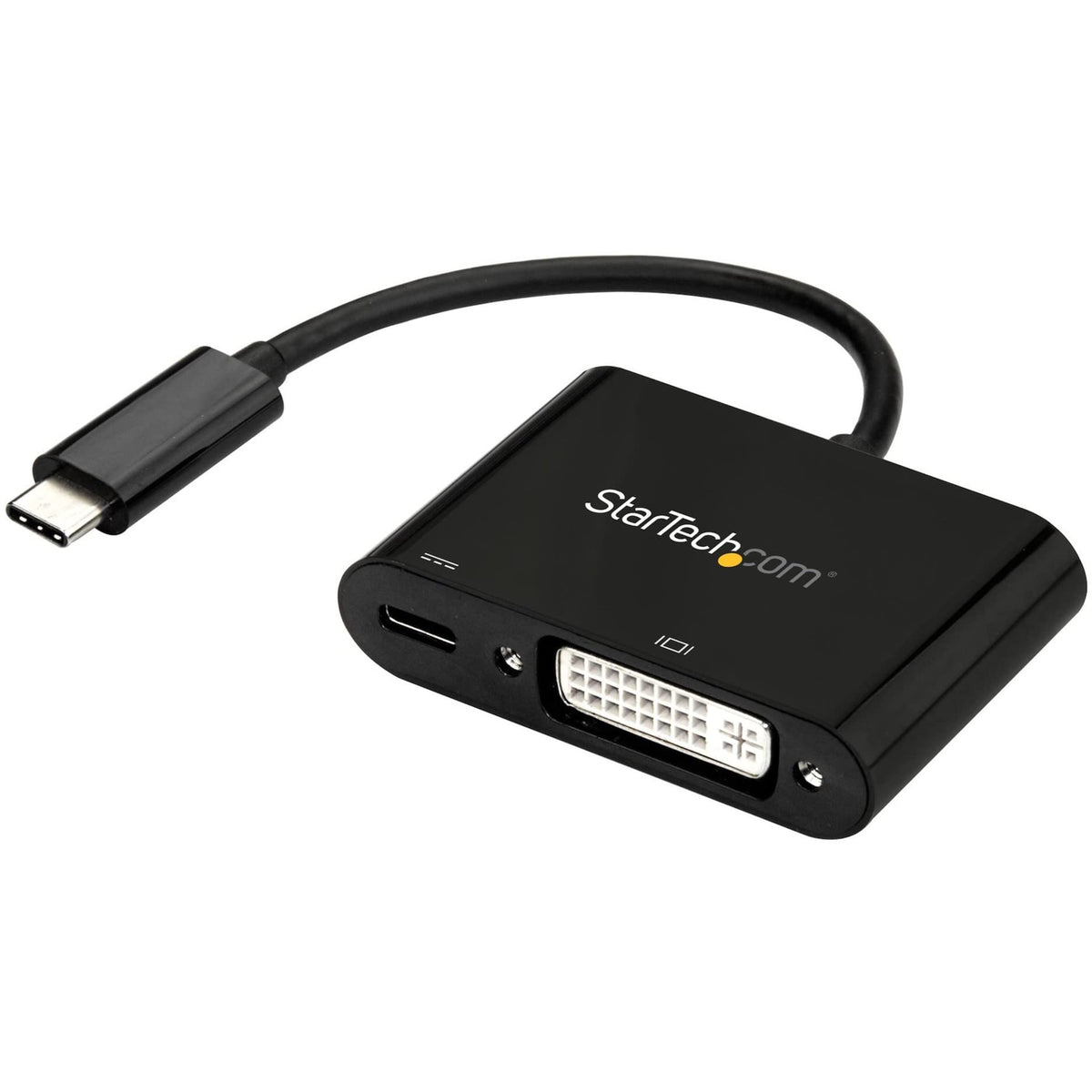 StarTech USB-C to DVI-D Adapter, 1920 x 1200, 60W PD, Black (CDP2DVIUCP)