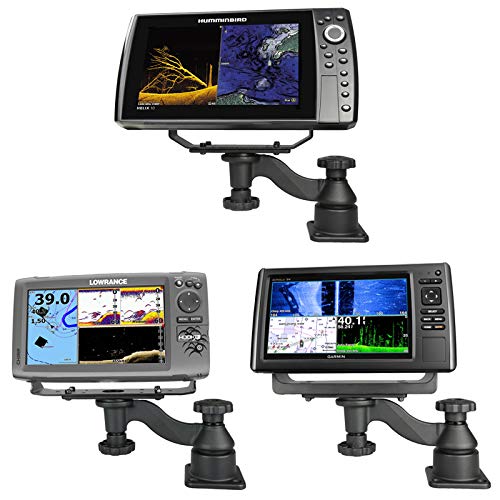 RAM MOUNTS Fish Finder Swing Arm Mount with Base 6" Dual-Arm Marine Electronics Mount for GPS & Chartplotters RAM-109HU