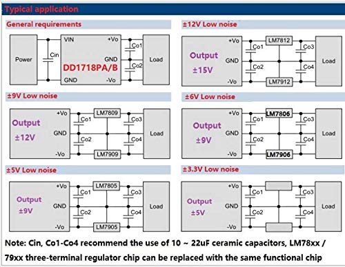 Boost Converter Module Positive Negative Power Module, 3.3V-13V to +15V/-15V DC-DC Step-up Positive & Negative Power Module for ADC DAC LCD, Voltage…