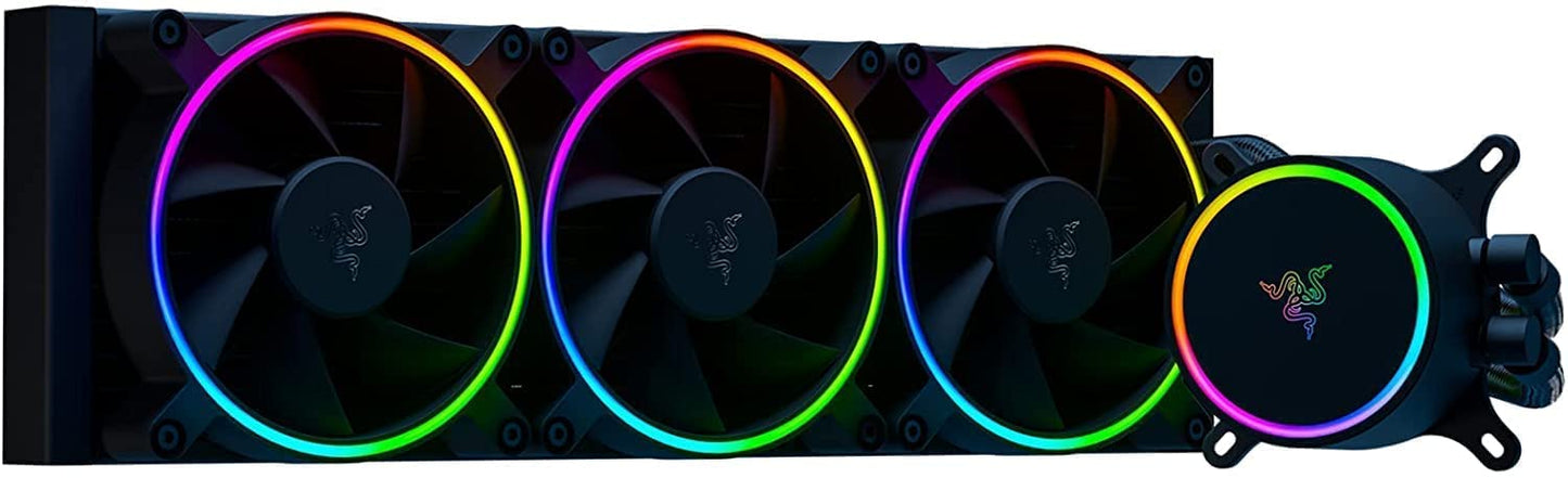 Razer Hanbo Chroma RGB All in One Liquid Cooler aRGB Pump Cap: AIO Design - Quiet, Powerful aRGB Fans - PWM Fan Controller Support - Intel LGA 115X