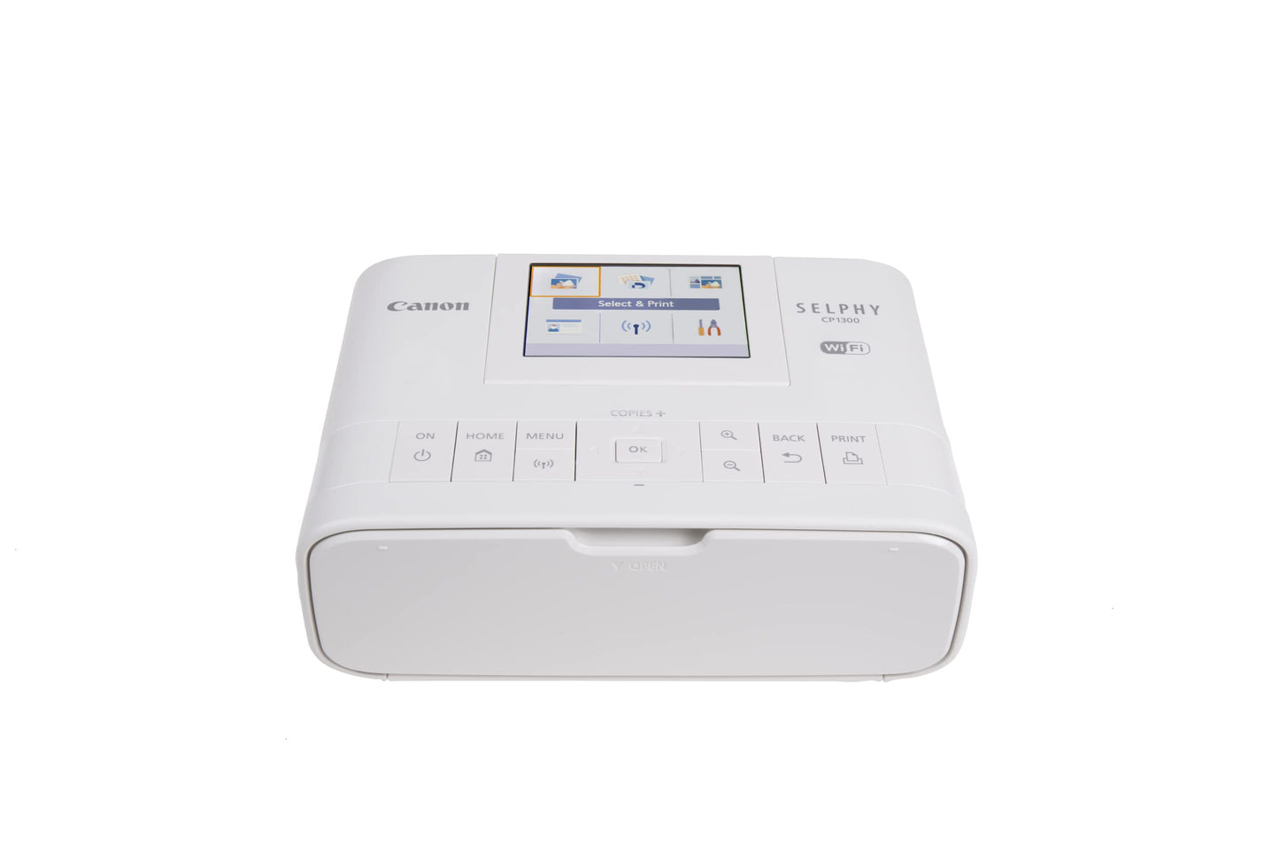 Canon SELPHY CP1300 Wireless Compact Photo Printer + RP-108 High-Capacity Color Ink/Paper Set Bundle, White