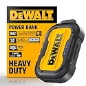 DEWALT Heavy Duty Portable Charger, Power Bank, Travel Worksite 10,000 mAh Battery Pack with USB-C Port for iPhone 17/16 Plus Pro Max, iPhone
