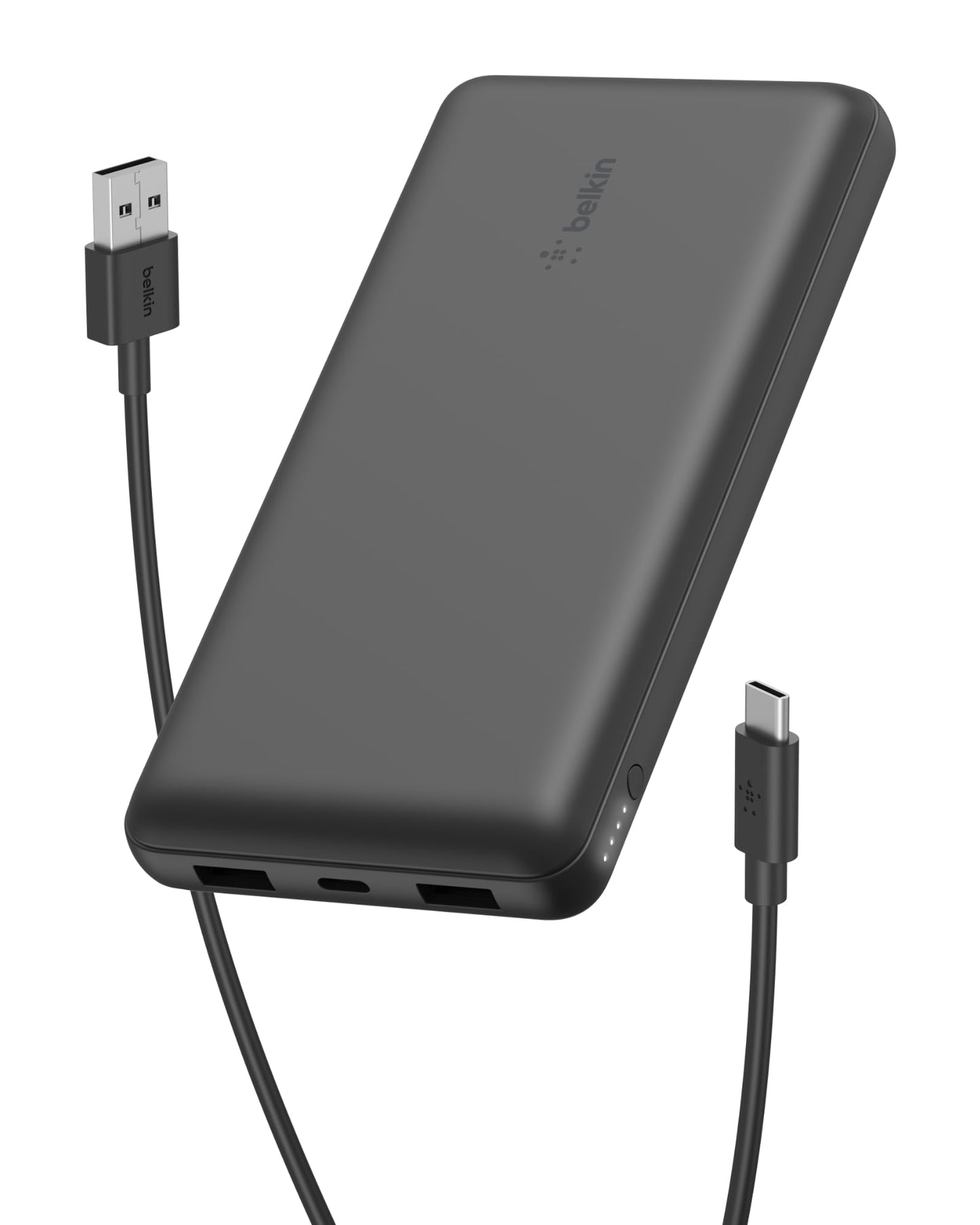 Belkin Portable Charger, USB-C Power Bank 20000 mAh w/ 2 USB-A Ports, 15W w/ Type-A to Type-C Cable - iPhone 17, Air, Pro, Pro Max, AirPods, Apple