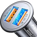 AINOPE QC 3.0 USB Car Charger, 45W Cigarette Lighter USB Charger, Fast Car Charger for Android, [Mini & Aluminum Alloy] 12V Cigarette Lighter Adapter