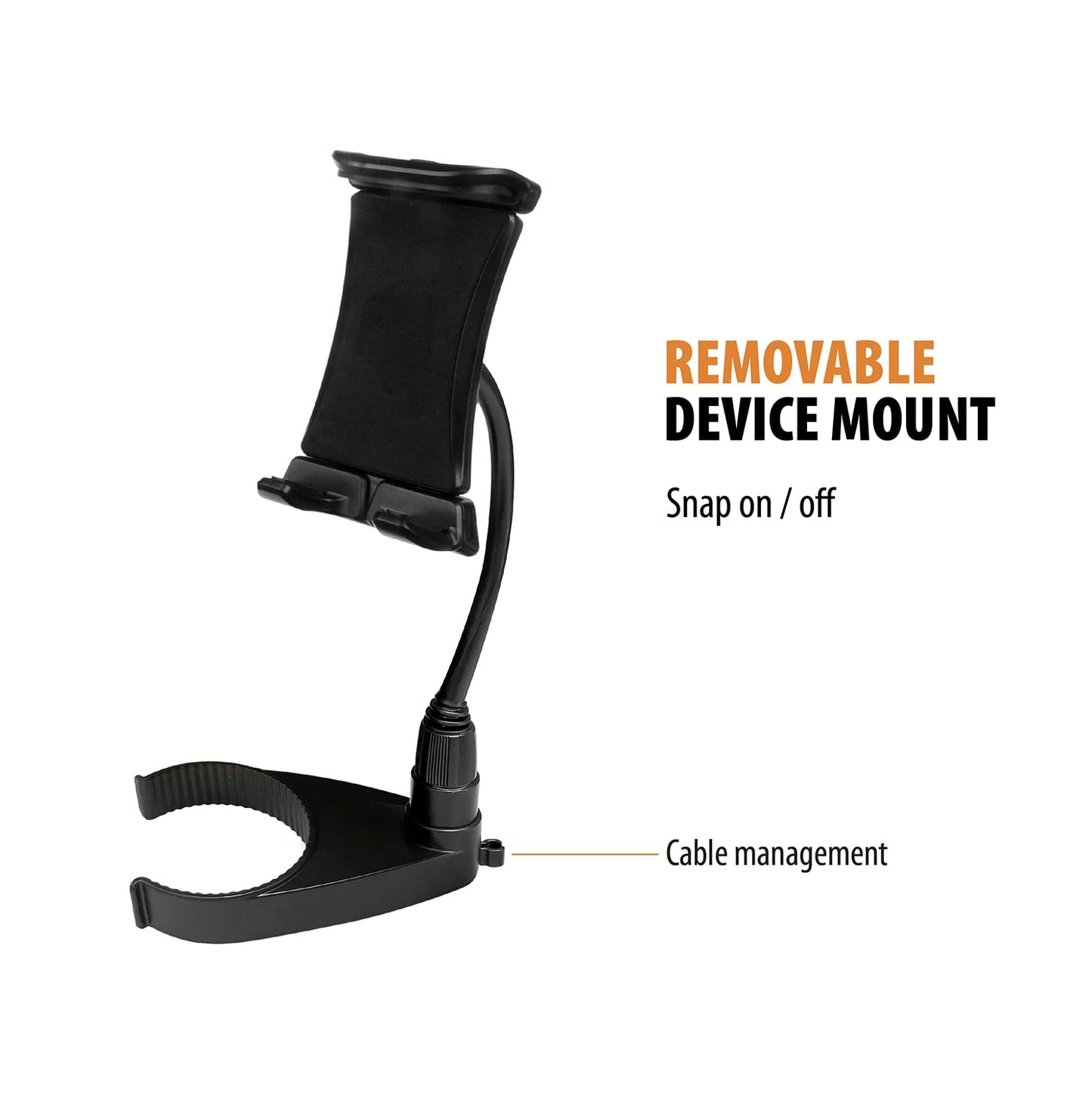 ToughTested TNT Tough N' Thirsty Mega XL Cupholder & Device Mount | Expands to Fit 1.2L Bottles | Adjustable 9" Gooseneck Arm for Phones, Tablets, GPS