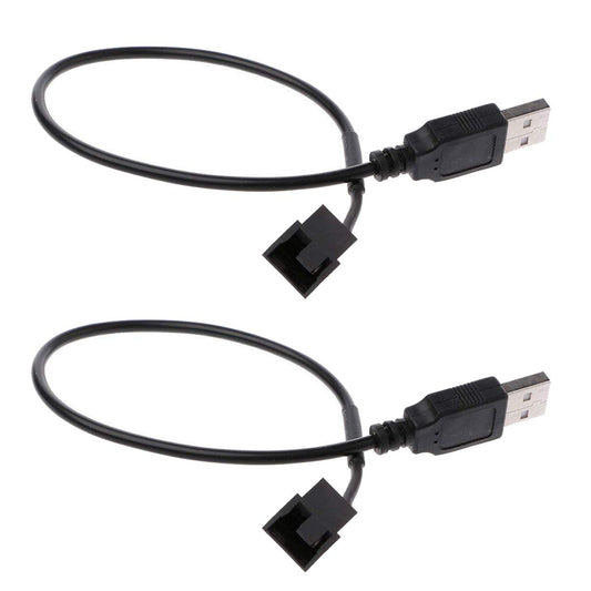 OPSFALCON 2 Pack USB to 3-Pin / 4-Pin PWM 5V Sleeved Fan Power Adapter Cable, USB to 3 Pin / 4 Pin Case Fan Adapter Connector Cable