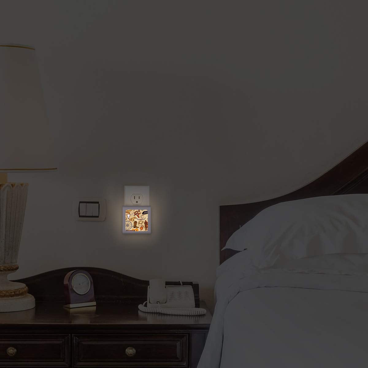 Plug in Dimmable LED Night Light with Dusk to Dawn Auto Sensor Adjustable Brightness Warm Light Auto On-Off Nightlight for Bathroom Hallway Nursery