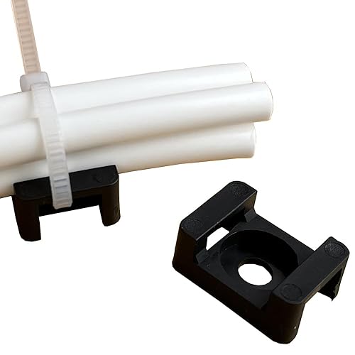 25 Piece 21.5 x 15 x 9mm Cable Tie Hole Wide 9mm Saddle Base for Securing Cables Wires Cords, Cable Tie Mount For Wire Management