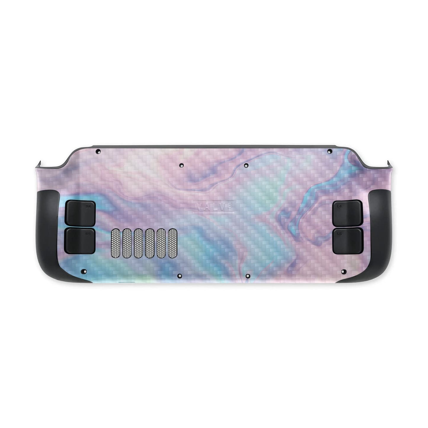 MightySkins Carbon Fiber Skin Compatible with Valve Steam Deck - Pastel Wave | Protective, Durable Textured Carbon Fiber Finish | Easy to Apply…