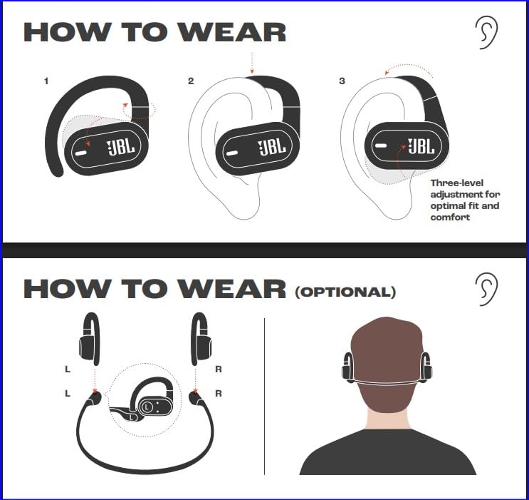 JBL Open Ear SoundGear Sense Bluetooth Headphones Black (Renewed)