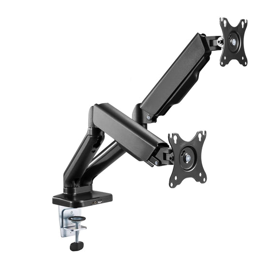 Stellar Mounts Dual Spring LCD Monitor Arms with USB and Multimedia Ports