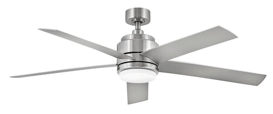 Hinkley Tier 54" Indoor/Outdoor Smart Ceiling Fan with Light + Remote - Composite Fan Blades, Integrated LED - Brushed Nickel