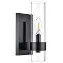 Linea di Liara Teramo Farmhouse Matte Black Wall Lighting Modern Bathroom Wall Lights for Hallway and Bedroom Wall Sconce Lighting Fixture - Clear