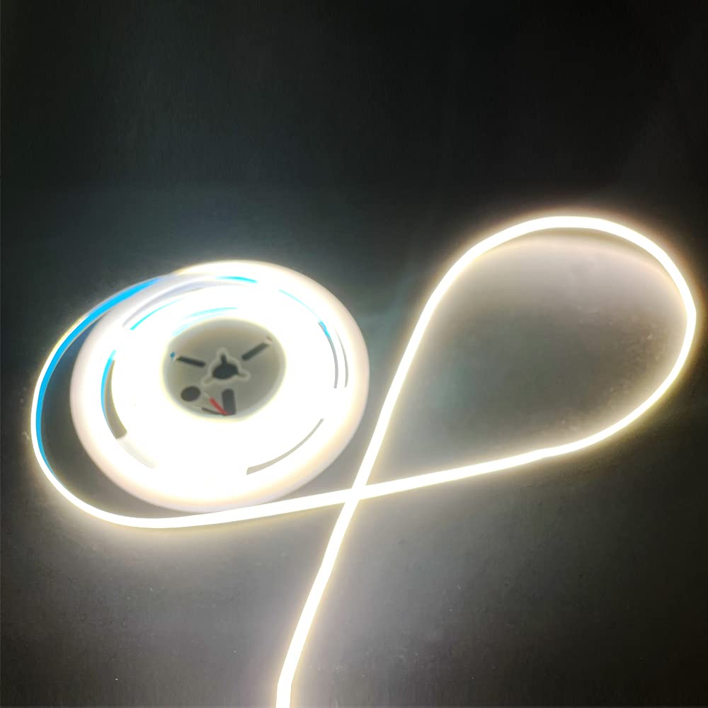 weisuan-Tuodi DC 12V/24V 5MM Width PCB Premium High Brightness COB LED Strip Flexible High Density Chips Ra>90 Super Brightness Warm Natural White