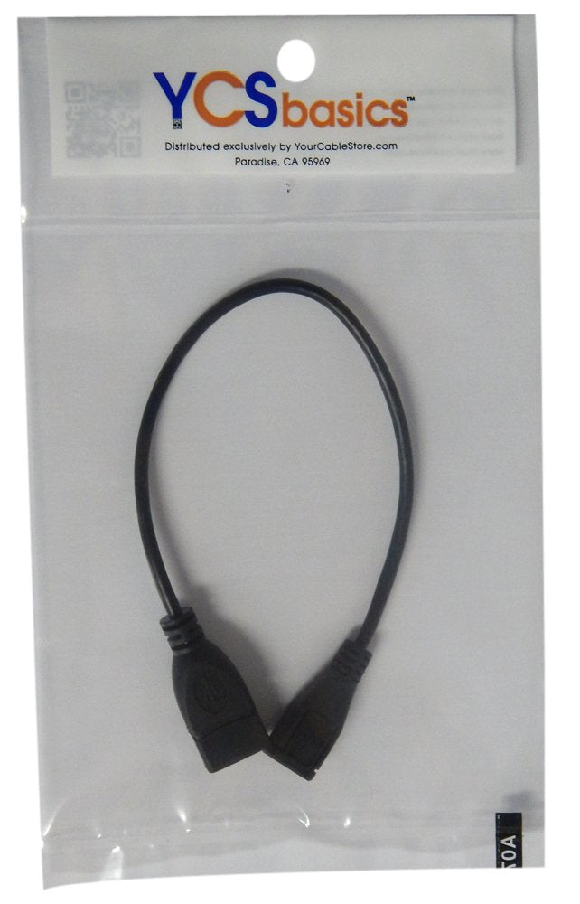 YCS basics 9 Inch USB 2.0 A Female to Micro B Female Extension Cable