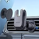 pop-tech Car Vent Phone Mount for Thick Socket Grip, Air Vent Clip Phone Holder Compatible with Magsafe Wallet Black & iPhone Samsung Card Holder