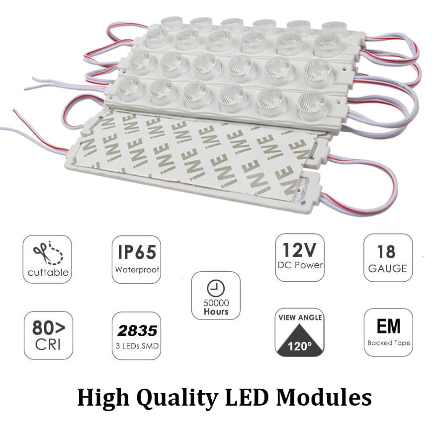 niccryle 20 pcs Replacement Lights for Inflatables DC12V LED Module Waterproof Window Light Business Storefront LED Light for Advertising Letter