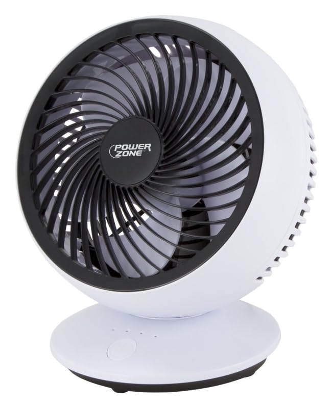 POWERZONE FAN USB OSC TABLE WHITE 6IN