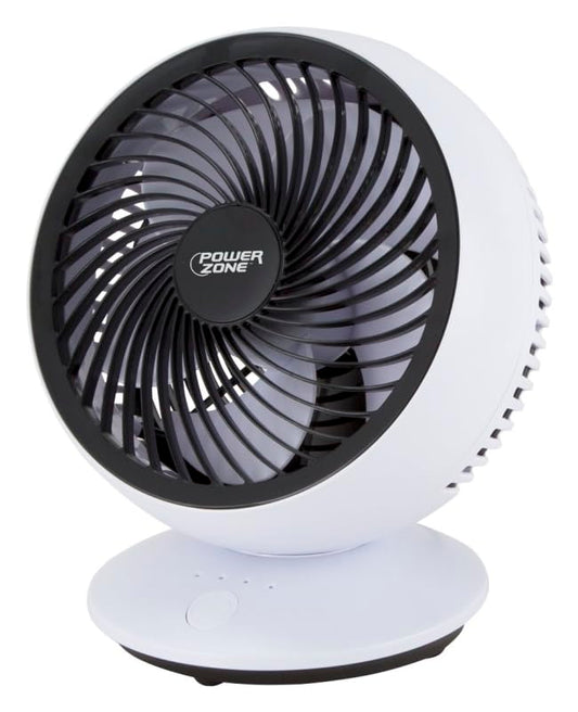 POWERZONE FAN USB OSC TABLE WHITE 6IN