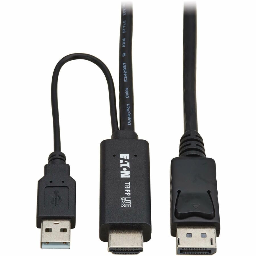 Tripp Lite Series HDMI to DisplayPort Active Adapter Cable (M/M) - 4K 60 Hz, USB Power, Black, 2 m