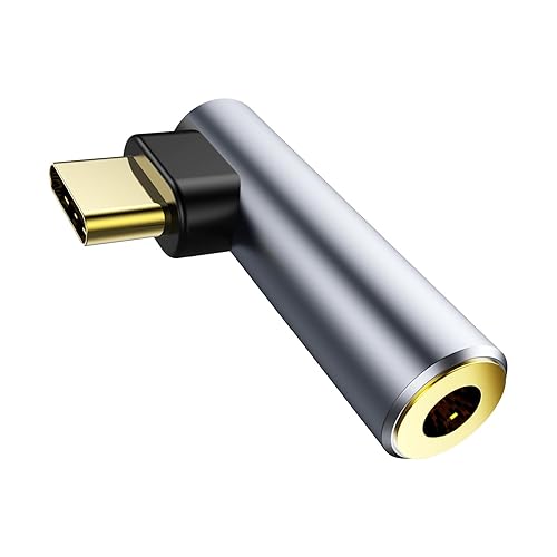 USB C to 3.5mm Audio Adapter, USB Type C to 3.5mm Female Headphone Jack Dongle Aux Adapter DAC Stereo HiFi Right Angle for iPhone 17 Air, iPhone 17
