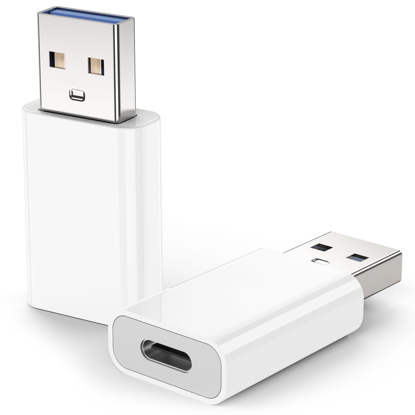 MOSWAG USB to USB C Adapter 2 Pack, USB C to USB Adapter, USB to C Adapter Compatible for iPhone 17/16/15 Mini Pro Max, Apple MagSafe Watch…