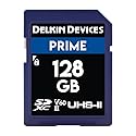 Delkin Devices Prime 128GB SDXC UHS-II Memory Card - 300MB/s Read, 105MB/s Write | Ideal for 8K, 4K, HDR, and 360º Video | High-Performance SD Card