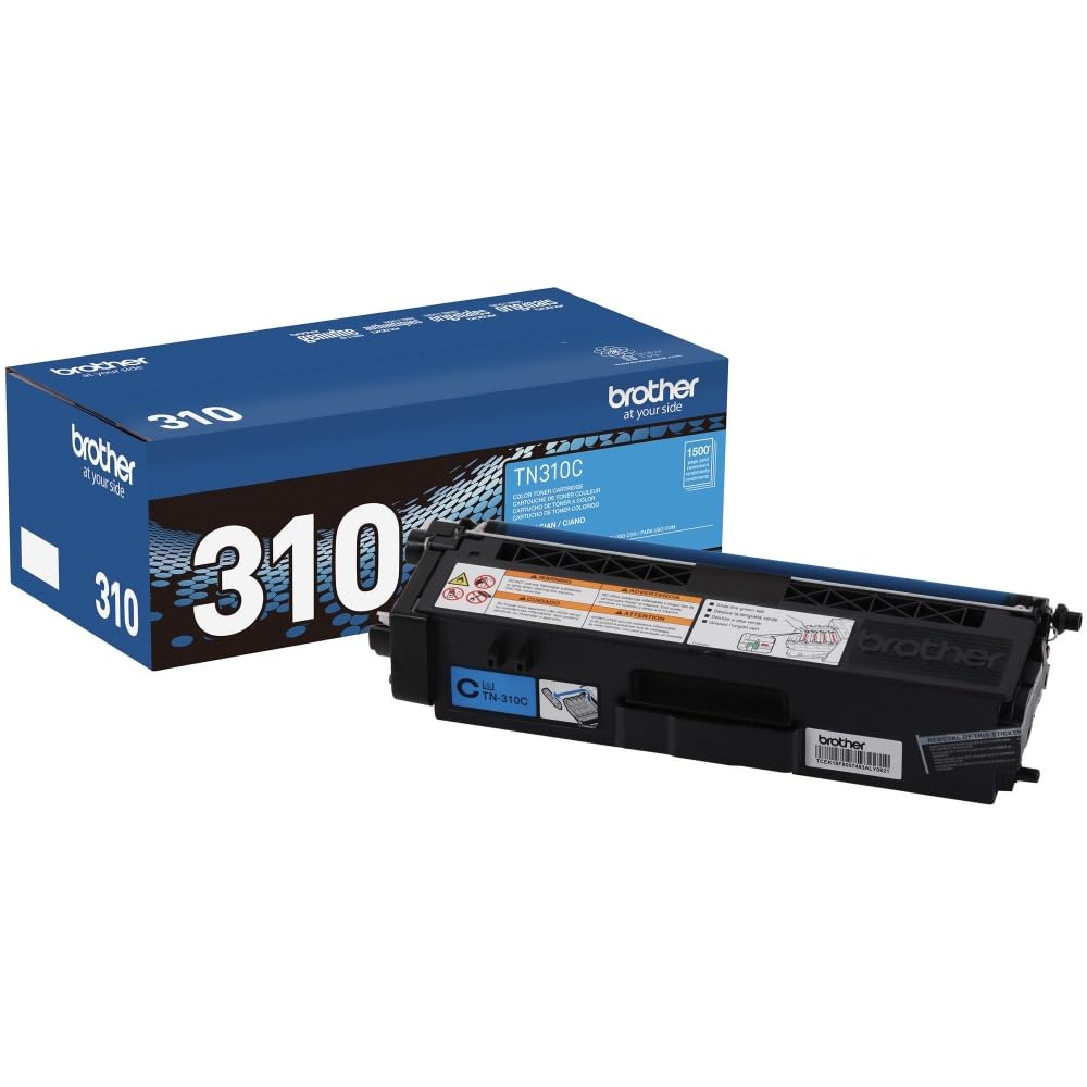 Brother TN310C (TN-310C) Toner, 1,500 Page-Yield, Cyan
