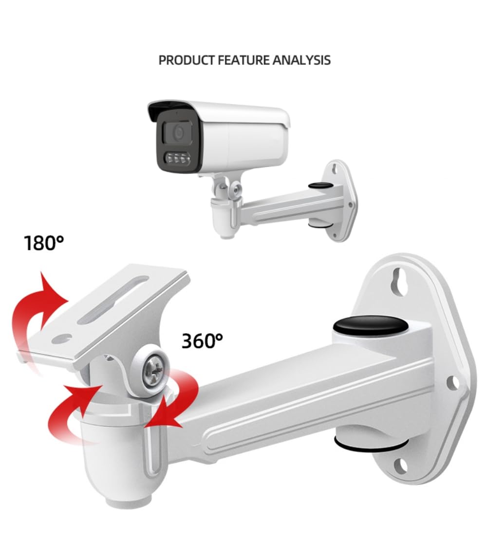 Coolotic Universal Aluminum Alloy CCTV Security Camera Mounting Bracket, Indoor Outdoor Wall Ceiling Mount Holder Stand Monitor Rotary Bracket