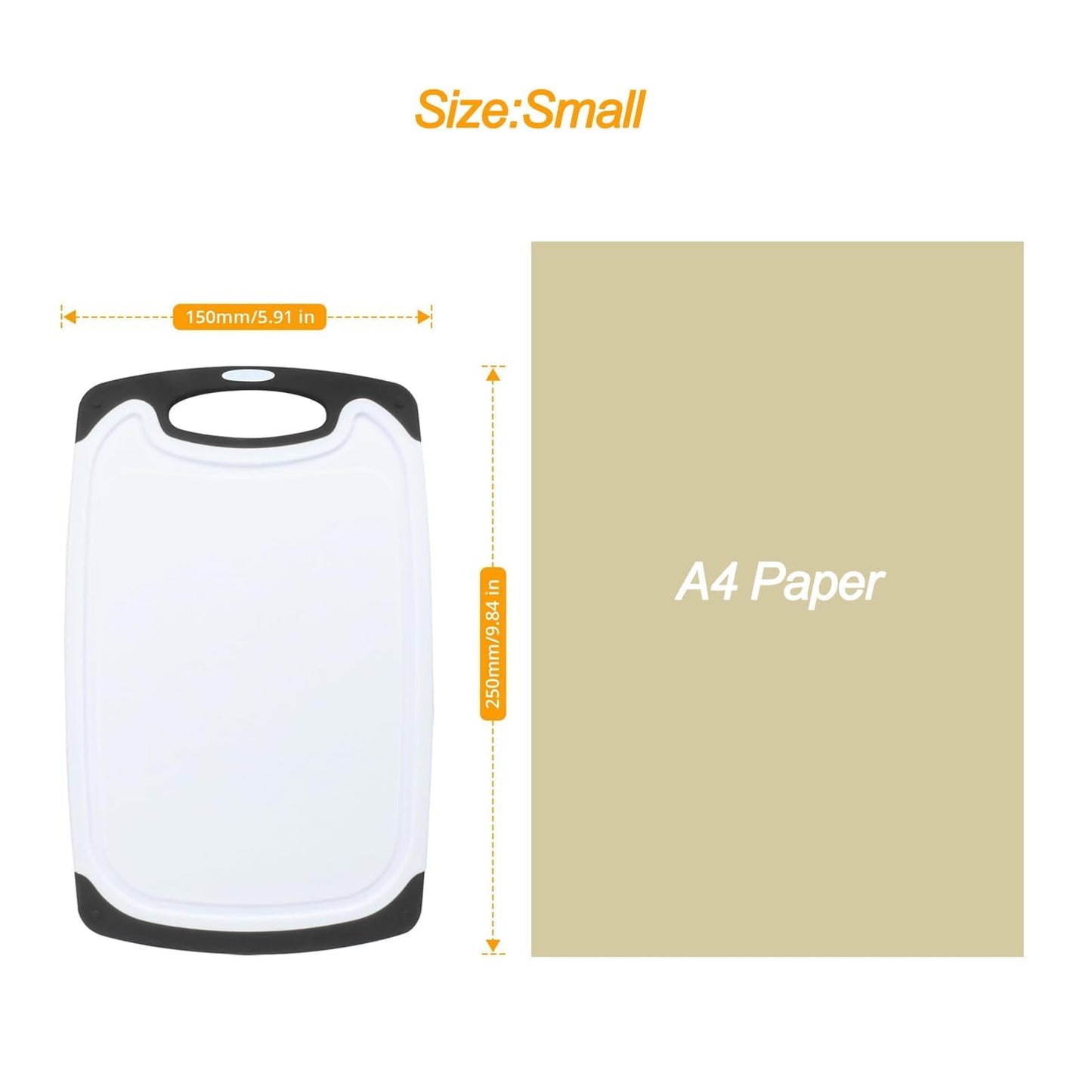 5.9X9.8 inch High-Density Plastic Mini Cutting Board with Built-In Handle - Easy to Clean, Non-Slip Chopping Board for Kitchen - BPA-Free Small…