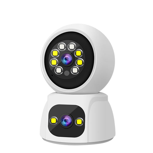 Hawkray QC6-2.4G Dual Lens Security Camera,2Kx2 Pan Tilt Zoom WiFi Camera,Indoor Camera for Baby/Pet/Home,One Touch Call,Color Night Vision,Cloud&SD