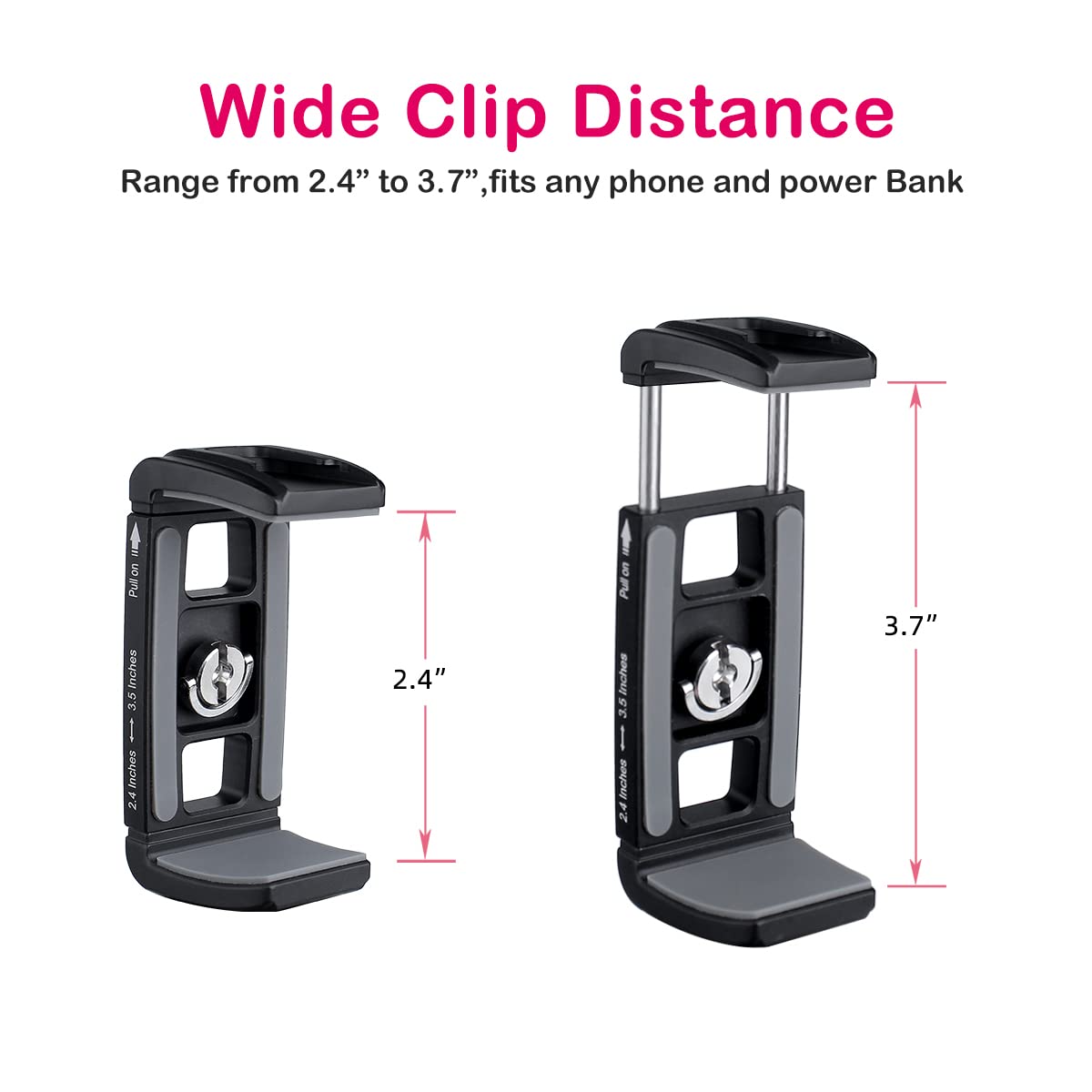 ARNARKOK Power Bank Clamp Holder,Camera Cage,with 1/4" Screw,Cold Shoe Mount,Phone Holder Clip [Thick Case & Big Phones Friendly],Radar Detector Mount
